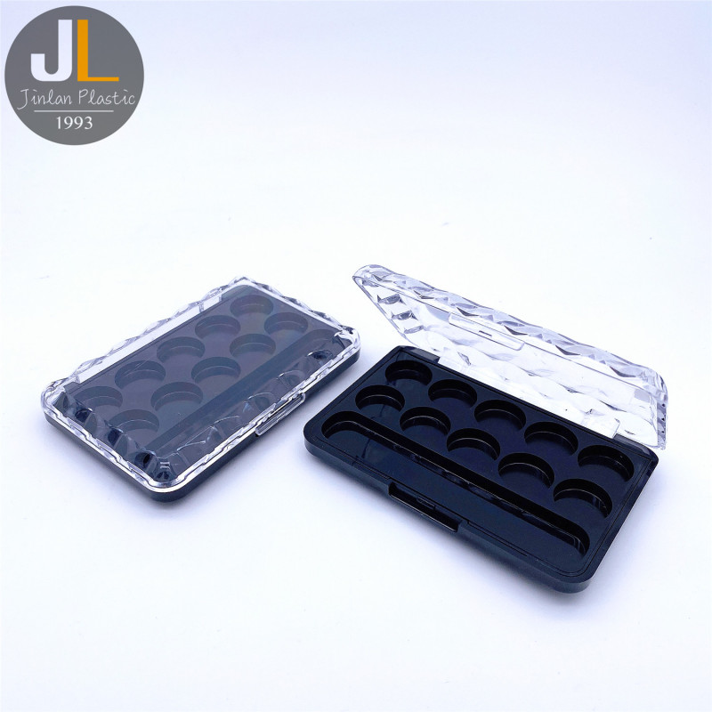 Eyeshadow Compact Case Clear Cover and Black Bottom