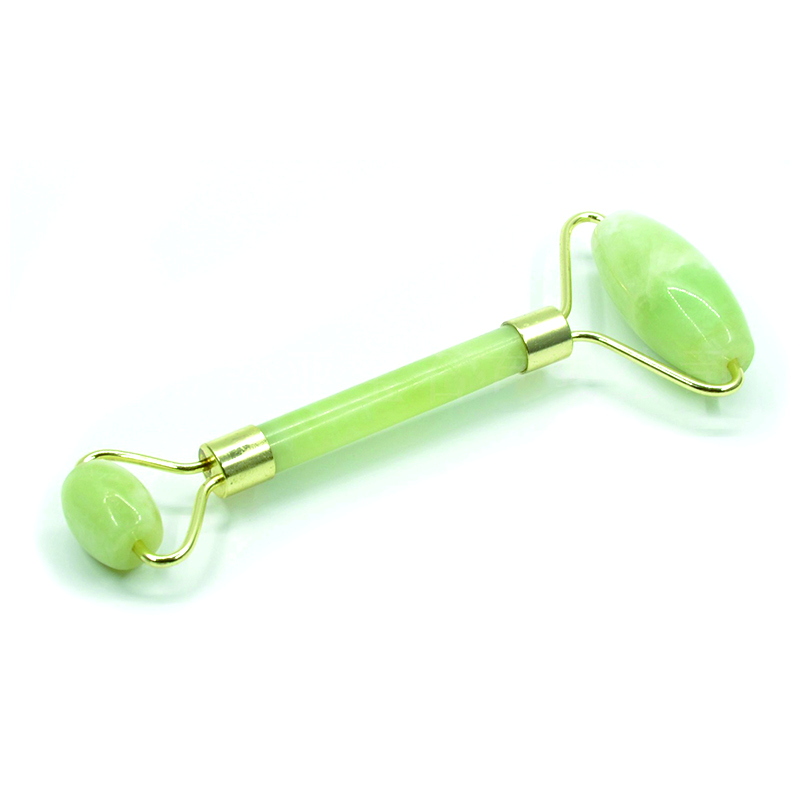 Jade Roller for Face Portable Double Headed Stone Facial Roller Massager Face Slimming Lift Massage 100% Natural Stone