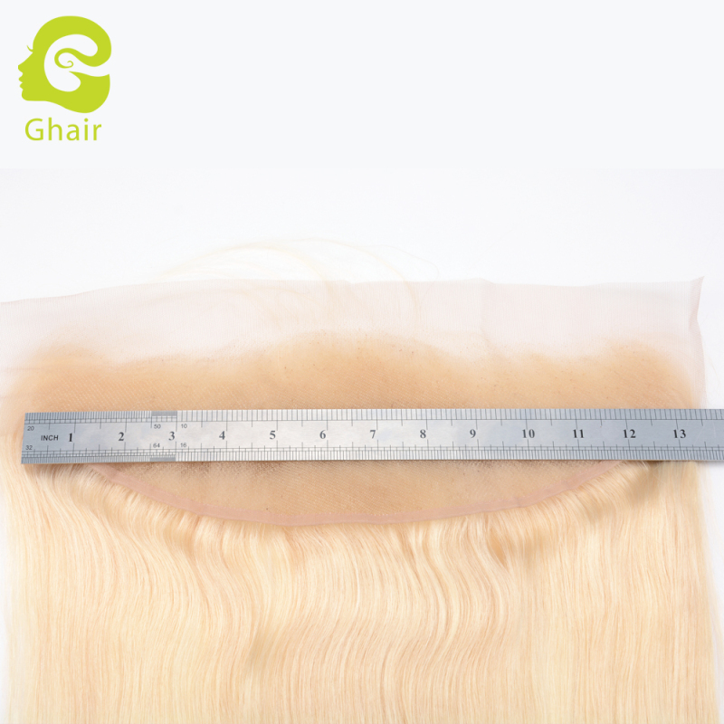Ghair wholesale 10A+ 13x4 regular lace frontal raw virgin human hair straight wave 613# 10"-20"