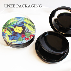 empty magnet round flat compact powder case with 2 stack 