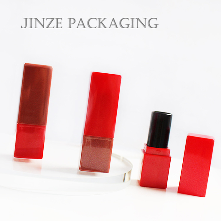 cosmetic packaging square rubber paint mini lipstick tube 