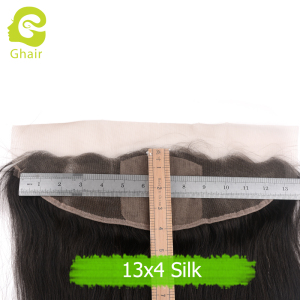 Ghair wholesale 9A+ 13x4 silk base frontals raw virgin human hair straight wave 1B# 10"-20"