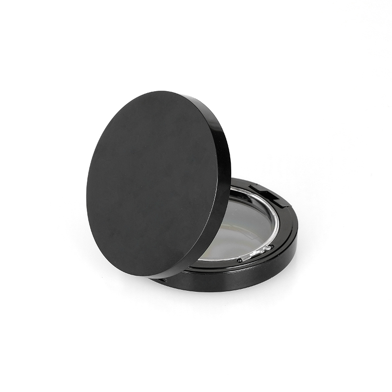 15g High quality Round Black compact powder case cosmetic packaging with mirror wear powder foundation packaging 