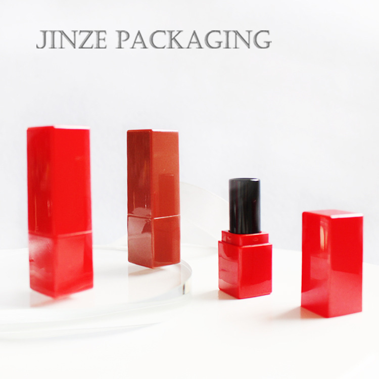 cosmetic packaging square rubber paint mini lipstick tube 