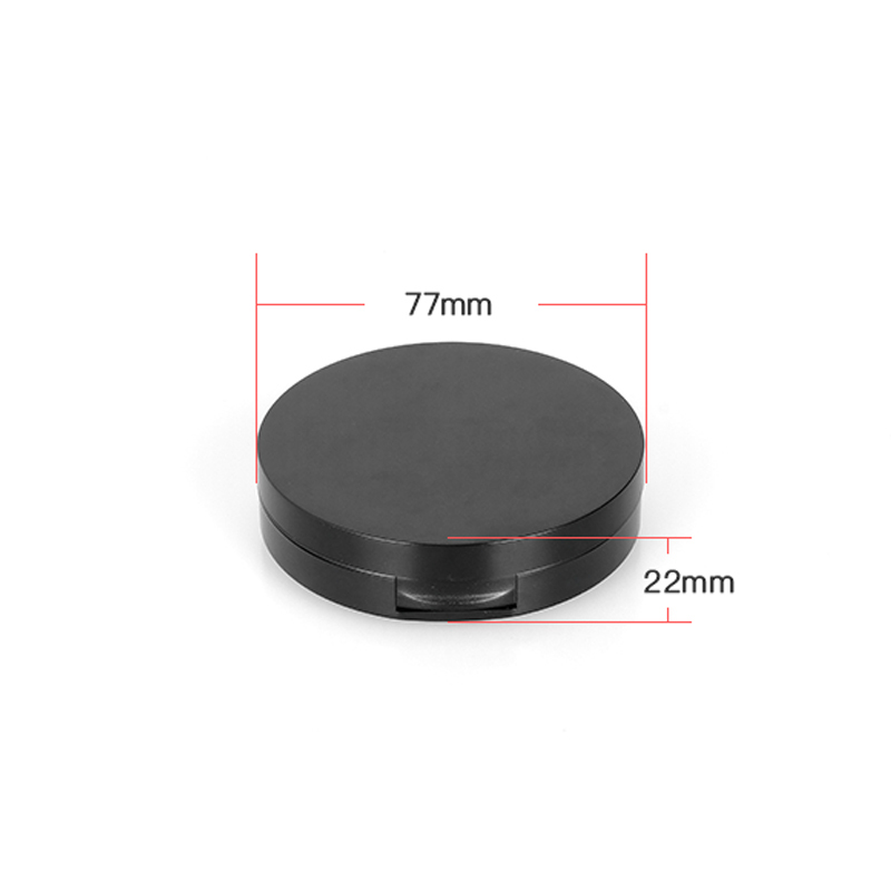15g High quality Round Black compact powder case cosmetic packaging with mirror wear powder foundation packaging 