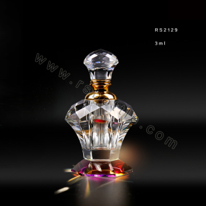 Best selling 3ML Mini Transparent Crystal Perfume Bottle Glass Attar Bottle Empty Oil Bottle for