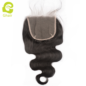 Ghair wholesale 9A+ 6x6 HD Lace closures raw virgin human hair body wave 1B# 10"-20"