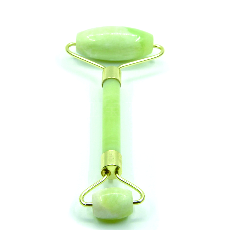 Jade Roller for Face Portable Double Headed Stone Facial Roller Massager Face Slimming Lift Massage 100% Natural Stone