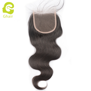 Ghair wholesale 9A+ 4x4 HD Lace closures raw virgin human hair body wave 1B# 10"-20"