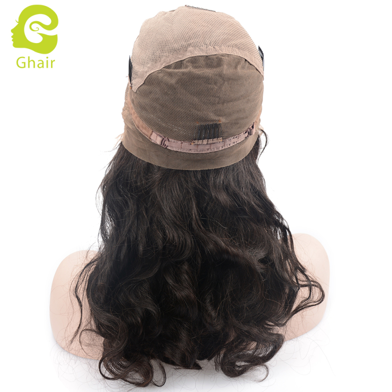 Ghair wholesale 9A+ Full lace wig raw virgin human hair body wave 1B# 10"-26"