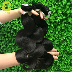 Ghair Wholesale 10A+ Raw Virgin Human Hair Bundles Body Wave 1b# 10"-30"