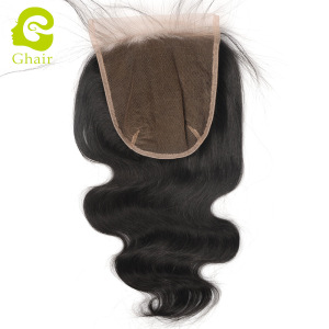 Ghair wholesale10A+ 6x6 regular lace closures raw virgin human hair body wave 1B# 10"-20"