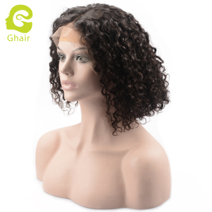 Ghair wholesale 9A+ bob wig raw virgin human hair deep curly 1B# 8"-16"