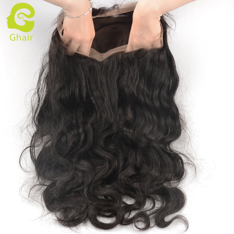 Ghair wholesale 9A+ Full lace wig raw virgin human hair body wave 1B# 10"-26"