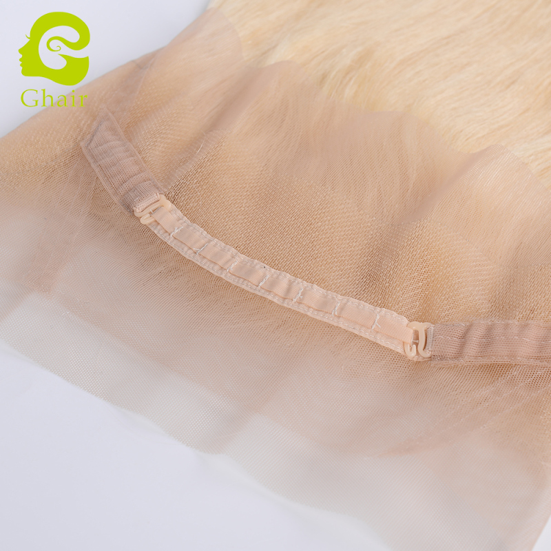 Ghair wholesale 10A+ 360 regular lace closures raw virgin human hair straight wave 613# 10"-20"