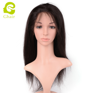 Ghair wholesale 9A+ 13x4 lace frontal wig raw virgin human hair straight wave 1B# 10"-26"