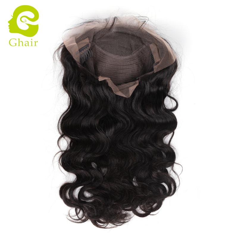 Ghair wholesale 9A+ 13x4 lace frontal wig raw virgin human hair body wave 1B# 10"-26"