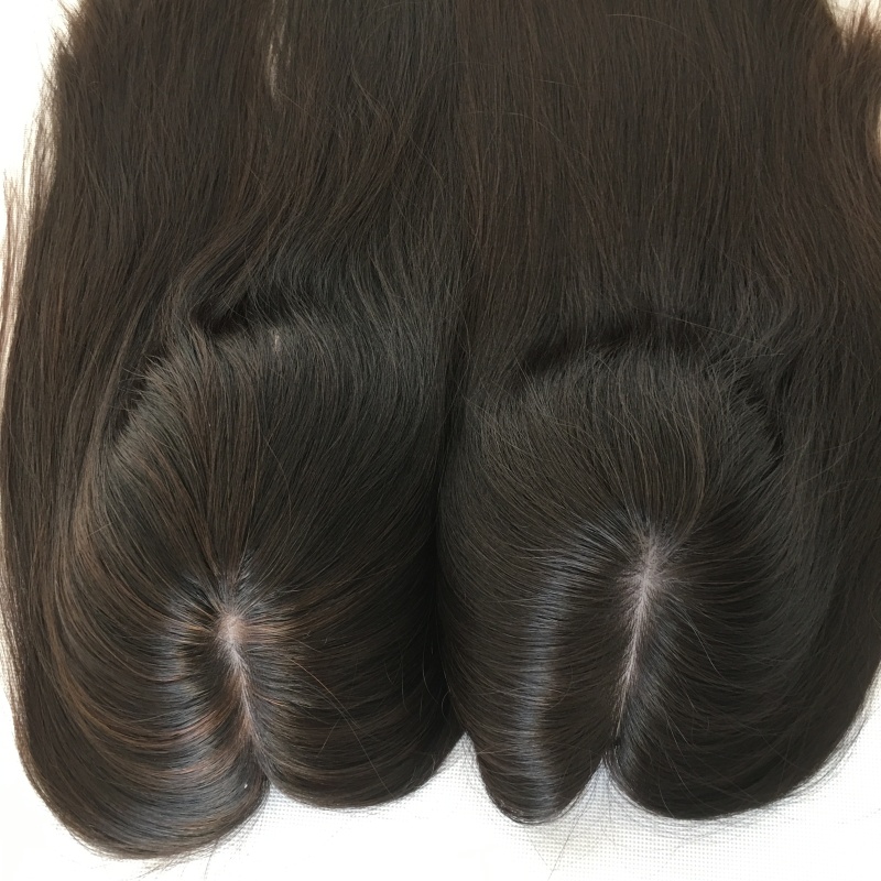 Human hair mono skin top Jewish topper kippa wigs 