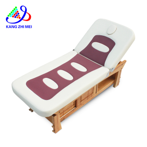 Kangmei Luxury Modern Adjustable Spa Beauty Salon Cosmetic Eyelash Facial Treatment Table Solid Wood Thai Massage Bed
