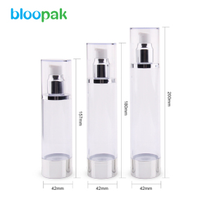 Luxury 15ml 30ml 50ml 80ml 100ml 120ml plastic silver airless lotion pump bottle