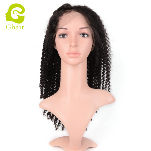Ghair wholesale 9A+ 13x4 lace frontal wig raw virgin human hair kinky curly 1B# 10"-26"