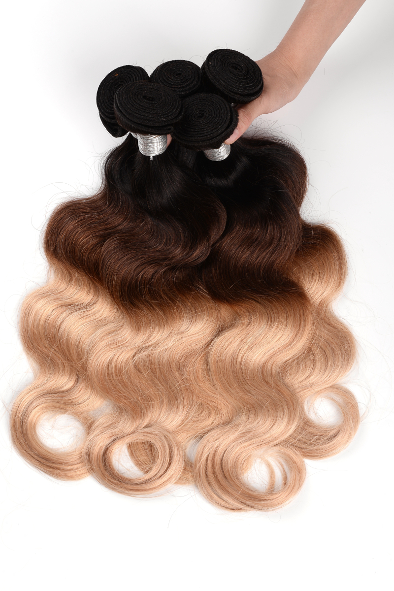 Ghair Wholesale 9A Bundles Raw Virgin Human Hair Body Wave 1b/4/27# 10"-30"