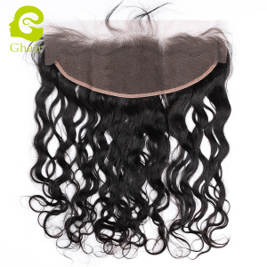 Ghair wholesale 9A+ 13x4 Regular Lace frontals raw virgin human hair Natural wave 1B# 10"-20"