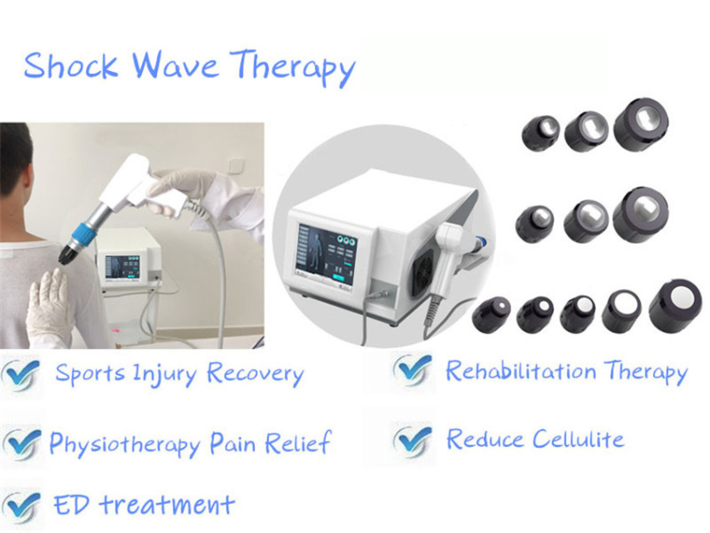 Non invasive 11 pcs heads pneumatic linear shockwave machine for pain removal physiotherapy ed shock wave therapy