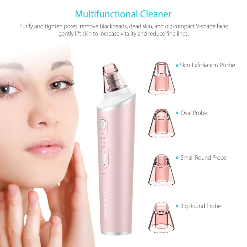 Custom White Electric Facial Vacuum Suction Rechargeable Blackhead and Pimple Remover  XPRE037