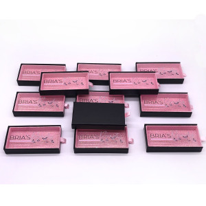 B339  wholesale luxury custom logo empty lashes packaging case customized red mink eyelash packaging box with logo vendor 