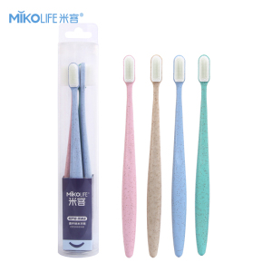 Mikolife wheat straw plastic, nano material brush head, family pack toothbrush 1*4