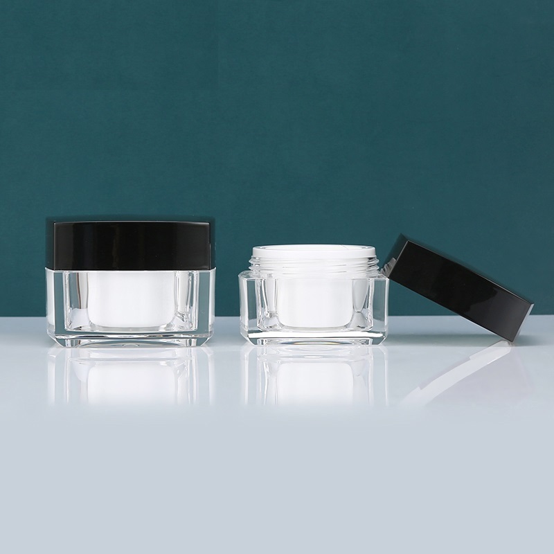 Cosmetic square skin care sample cosmetic jars acrylic 