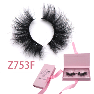 Z753F wholesale high quality Custom Own Brand thick dramatic Super fluffy 5d 6d mink 17mm 25mm long lashes mink eyelashes 