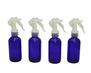 4 Oz Blue Glass Bottles with Trigger Sprayer- Essential Oil Quality