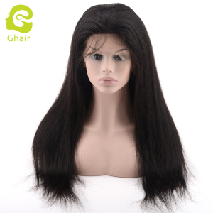 Ghair wholesale 9A+ 13x6 lace frontal wig raw virgin human hair straight wave 1B# 10"-26"