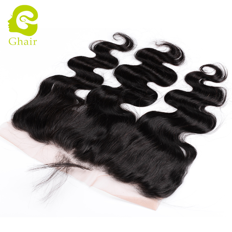 Ghair wholesale 9A+ 13x4 Regular Lace frontals raw virgin human hair Body wave 1B# 10"-20"