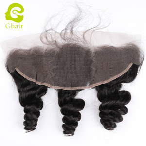 Ghair wholesale 9A+ 13x4 Regular Lace frontals raw virgin human hair Single loose wave1B# 10"-20"