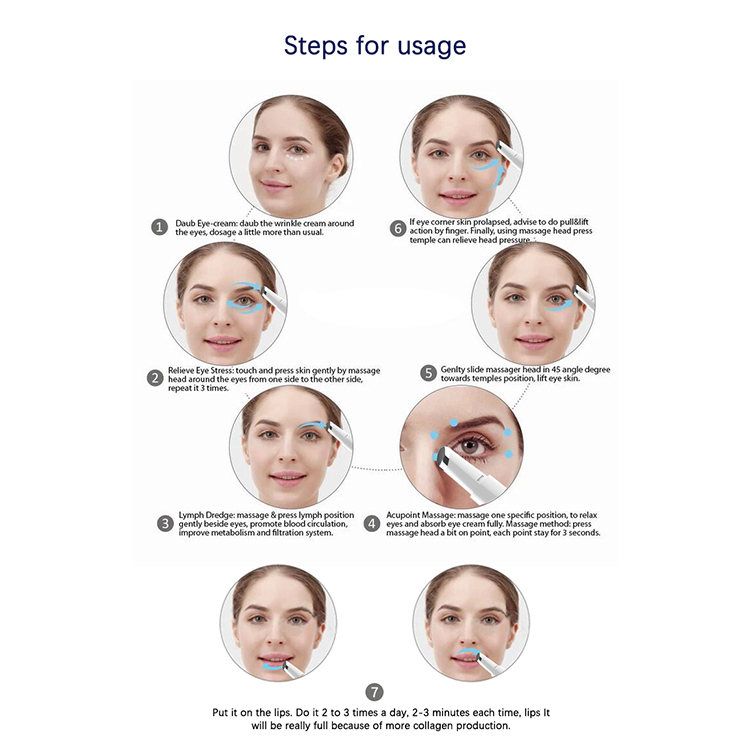 Hot facial vibration skin tightening device Lips anti-wrinkle remove dark circles eye care massage 