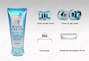 D40mm Light Blue Super Glossy Tube for Hand Cream  with Acrylic Screw On Cap