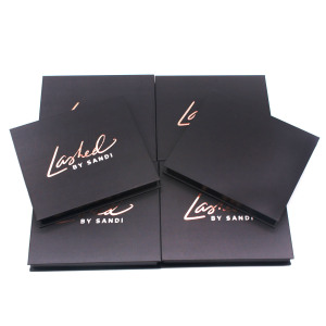 B338 wholesale high quality black matte custom magnetic square empty lash storage box 