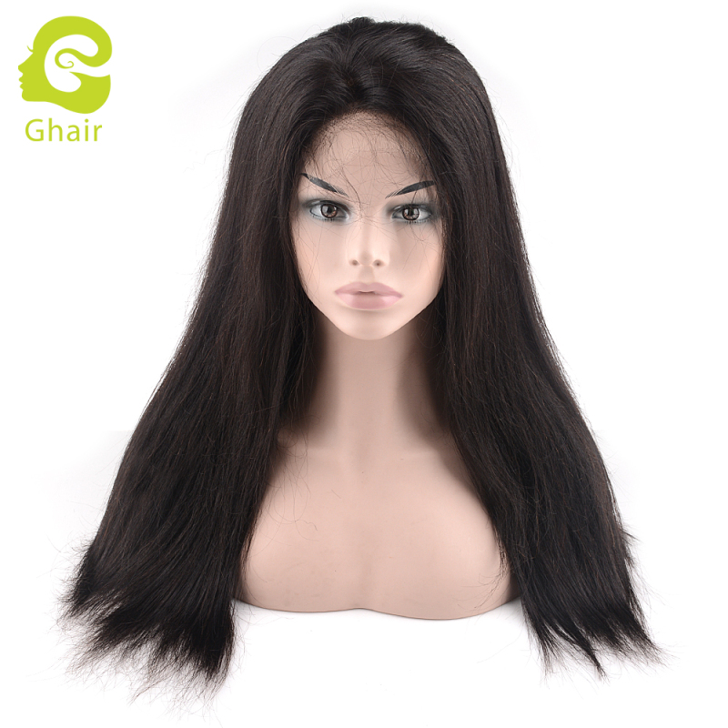 Ghair wholesale 9A+ 5x5 HD lace closure wig raw virgin human hair straight wave 1B# 10"-26"