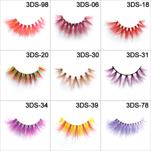 Colored Mink Fur 3D 5D Eyelashes Handmade Colorful Mink Lashes Brown Color Lashes For Festival