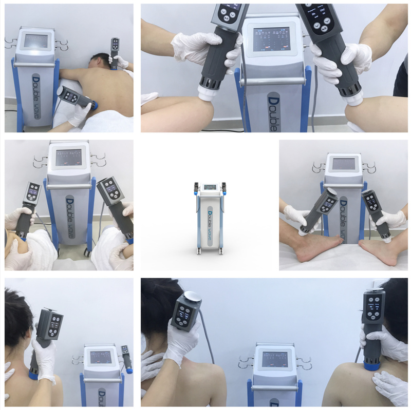 Clinic and spa use double handles linear shockwave therapy device cellulate removal ed treatment machine 