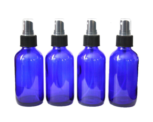 4oz Blue Glass Bottles with Pump Sprayer- Essential Oil Quality