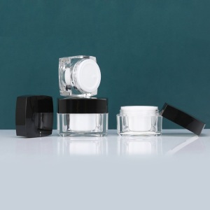 Cosmetic square skin care sample cosmetic jars acrylic 