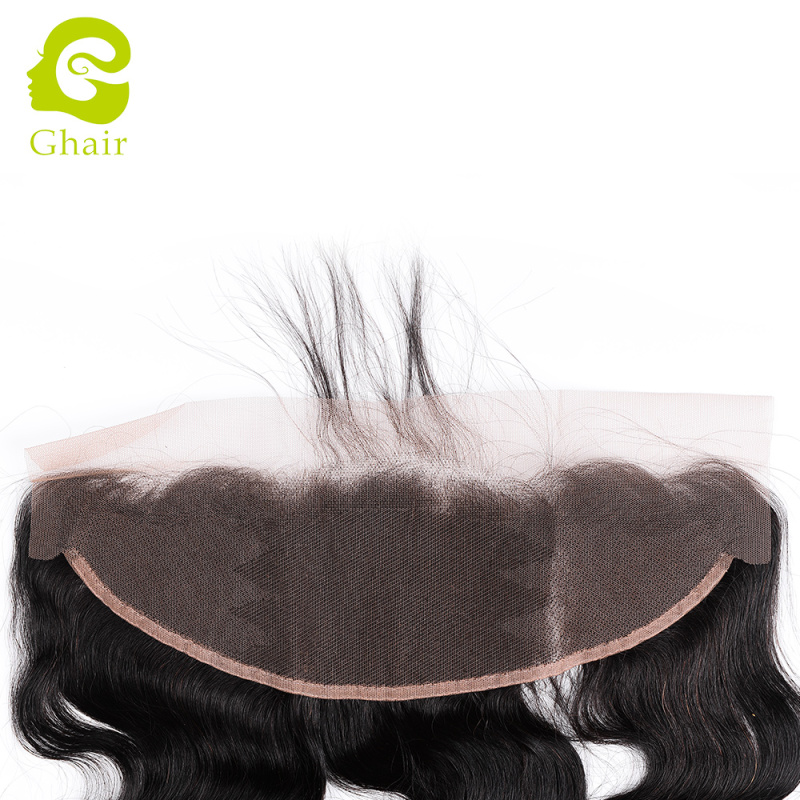 Ghair wholesale 9A+ 13x4 Regular Lace frontals raw virgin human hair Body wave 1B# 10"-20"