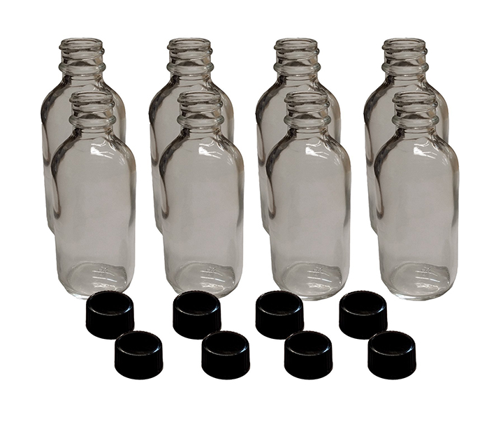 2 oz Boston Empty Vintage Crystal Antiques Glass Lot - Decorative Refillable Bottle Round Shoulder D