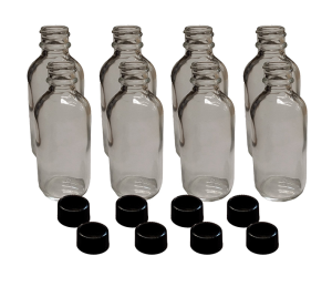 2 oz Boston Empty Vintage Crystal Antiques Glass Lot - Decorative Refillable Bottle Round Shoulder D