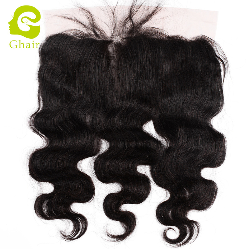 Ghair wholesale 9A+ 13x6 Regular Lace frontals raw virgin human hair Body wave 1B# 10"-20"