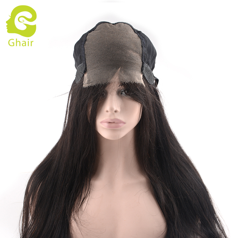 Ghair wholesale 9A+ 5x5 HD lace closure wig raw virgin human hair straight wave 1B# 10"-26"